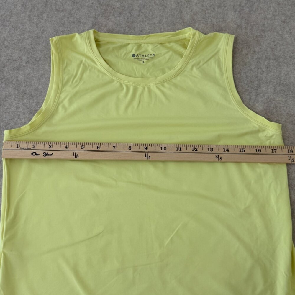 Athleta Neon Yellow Mesh Layered Athletic Tank Top Women’s Small - Picture 3 of 8